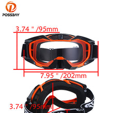 Load image into Gallery viewer, POSSBAY Outdoor Motorcycle Glasses Scooter Motorbike Cycling Goggles Gafas Motocross Lunette Moto MX Off Road Ski Goggles Oculos