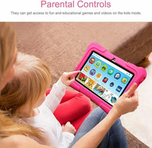 Load image into Gallery viewer, Kids Tablet Pro Android 9.0 OS 7" IPS Display 2GB Ram with Kid-Proof Case Pink