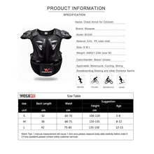 Load image into Gallery viewer, Children Chest Back Spine Protector Vest Skating Dirtbike Anti-Fall Gear M