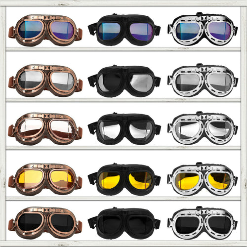 Motorcycle Glasses Retro Helmet Pilot Goggles Motorbike 100% UV400 Vintage Classic Glasses For Moto Scooter ATV Dirt Biker