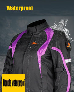 Women Motorcycle Jacket & Pants Suit Keep Warm Winter Touring Motorbike Clothing Protective Gear