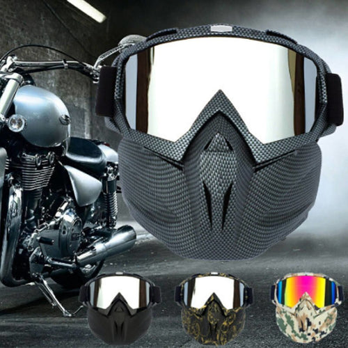 Motocross Goggles Full Face Motorcycle Mask Eyeswear Detachable Eye Protection Glass for Windproof Vintage Helmet Motorbike Gear