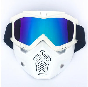 Motorcycle Glasses Motocross Motorbike Moto Goggles Detachable Goggle UV Protection Ski Bike for Halley Open Face Helmet Mask