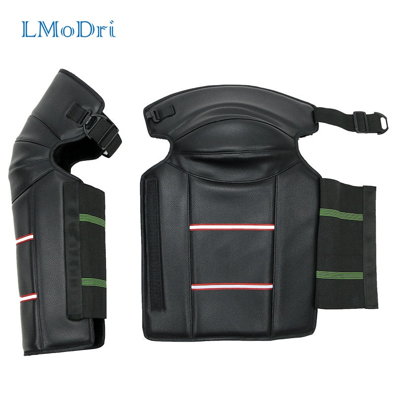 LMoDri Motorcycle Rider Knee Pad Motorbike Warm Kneepad Leg Protective Warmer Winter Against Wind PU Leather Waterproof 2pcs/lot