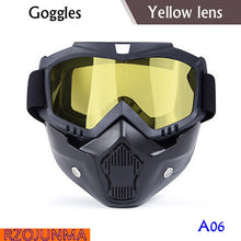 Load image into Gallery viewer, Motorcycle Glasses Motocross Motorbike Moto Goggles Detachable Goggle UV Protection Ski Bike for Halley Open Face Helmet Mask
