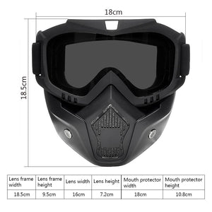 Motorcycle Glasses Motocross Motorbike Moto Goggles Detachable Goggle UV Protection Ski Bike for Halley Open Face Helmet Mask