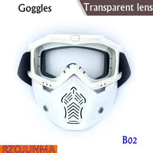 Motorcycle Glasses Motocross Motorbike Moto Goggles Detachable Goggle UV Protection Ski Bike for Halley Open Face Helmet Mask