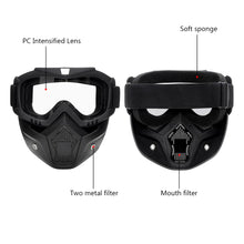 Load image into Gallery viewer, Motorcycle Glasses Motocross Motorbike Moto Goggles Detachable Goggle UV Protection Ski Bike for Halley Open Face Helmet Mask
