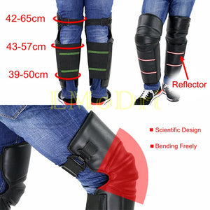 LMoDri Motorcycle Rider Knee Pad Motorbike Warm Kneepad Leg Protective Warmer Winter Against Wind PU Leather Waterproof 2pcs/lot