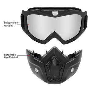 Motorcycle Glasses Motocross Motorbike Moto Goggles Detachable Goggle UV Protection Ski Bike for Halley Open Face Helmet Mask