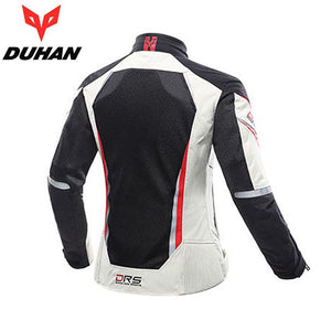 women DUHAN Summer Mesh Breathable Motorcycle Jacket wiReflective Motorbike Jackets of Oxford Cloth 600D and CE Protective gear