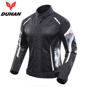 women DUHAN Summer Mesh Breathable Motorcycle Jacket wiReflective Motorbike Jackets of Oxford Cloth 600D and CE Protective gear