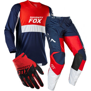 NAUGHTY FOX PRIX 180 Motorcycle Riding Protective Gear Sets MX XC Pants Qiuck-dry MTB Jersey Gloves Cycling Suits Moto Combos