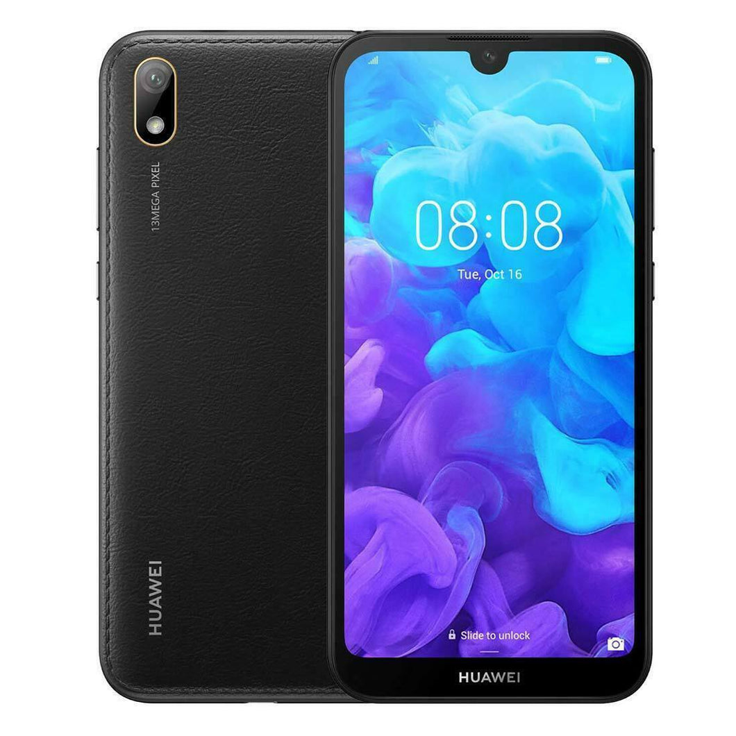 Huawei Y5 2019 (Dual SIM 4G/4G, 32GB/2GB, Faux Leather) - Modern Black