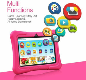 Kids Tablet Pro Android 9.0 OS 7" IPS Display 2GB Ram with Kid-Proof Case Pink