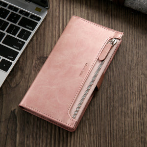 For Samsung S20/Plus/Ultra 5G S10/9 A20/30 Zipper Leather Wallet Case Card Cover