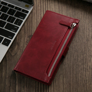 For Samsung S20/Plus/Ultra 5G S10/9 A20/30 Zipper Leather Wallet Case Card Cover