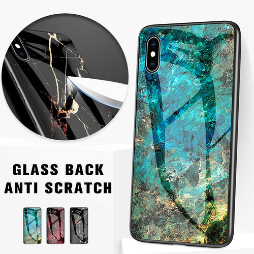 For iPhone SE 11 Pro Max XS Max XR 8 7 Case Shockproof Glass Marble Soft Cover