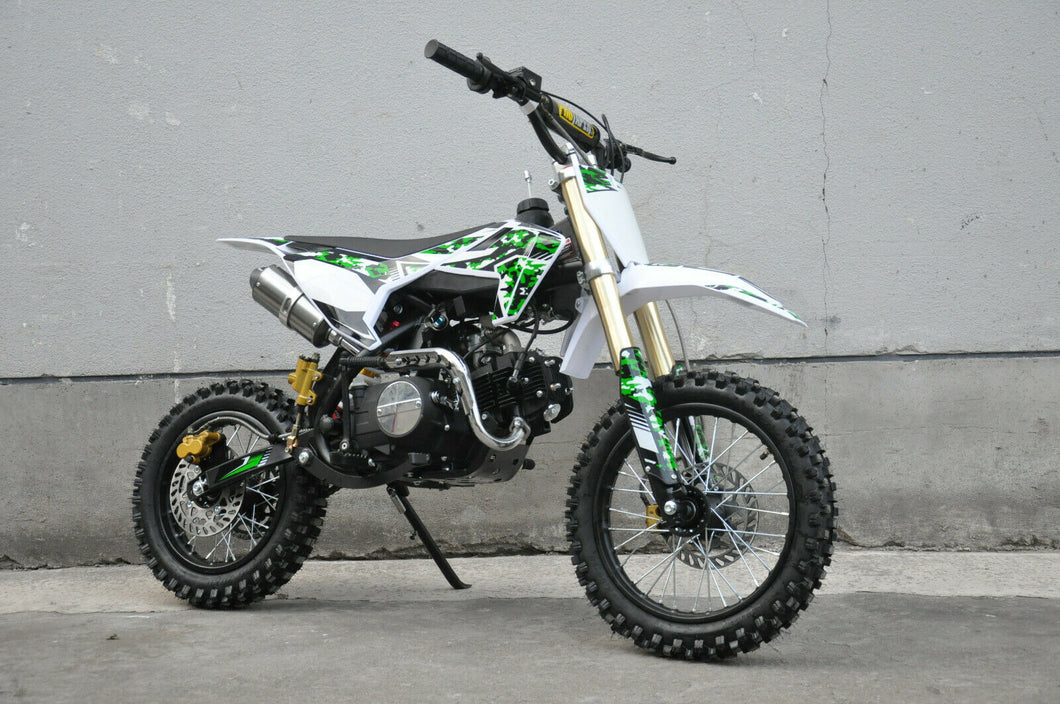 MMW 125CC PLUS DIRT TRAIL PIT MOTOR 2 WHEELS PRO BIKE Kick start GREEN