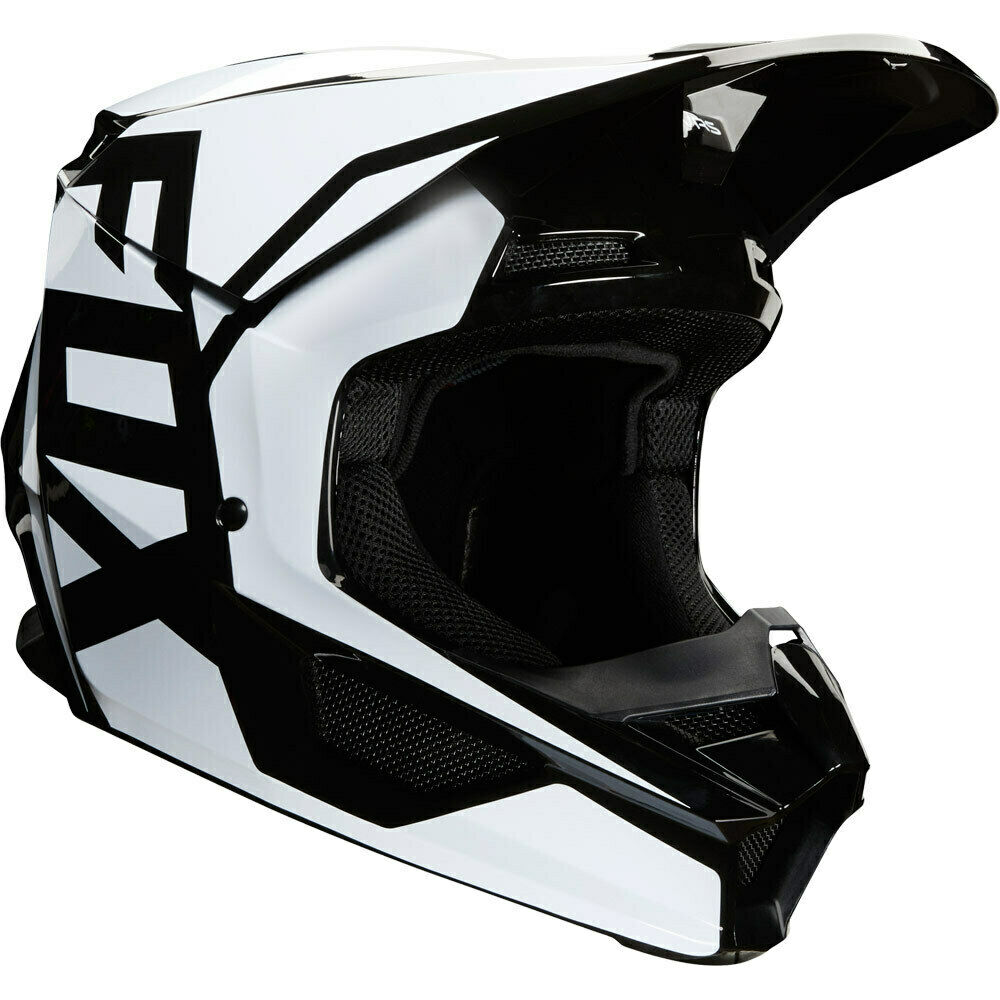 NEW Fox 2020 MX V1 Prix Black Kids Dirtbike Motocross Riding Helmet