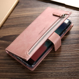 For Samsung S20/Plus/Ultra 5G S10/9 A20/30 Zipper Leather Wallet Case Card Cover