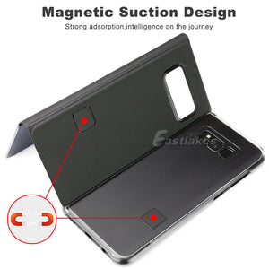 Slim Luxury Mirror Flip Shockproof Case for Samsung S20 S10 Plus Ultra Note 10