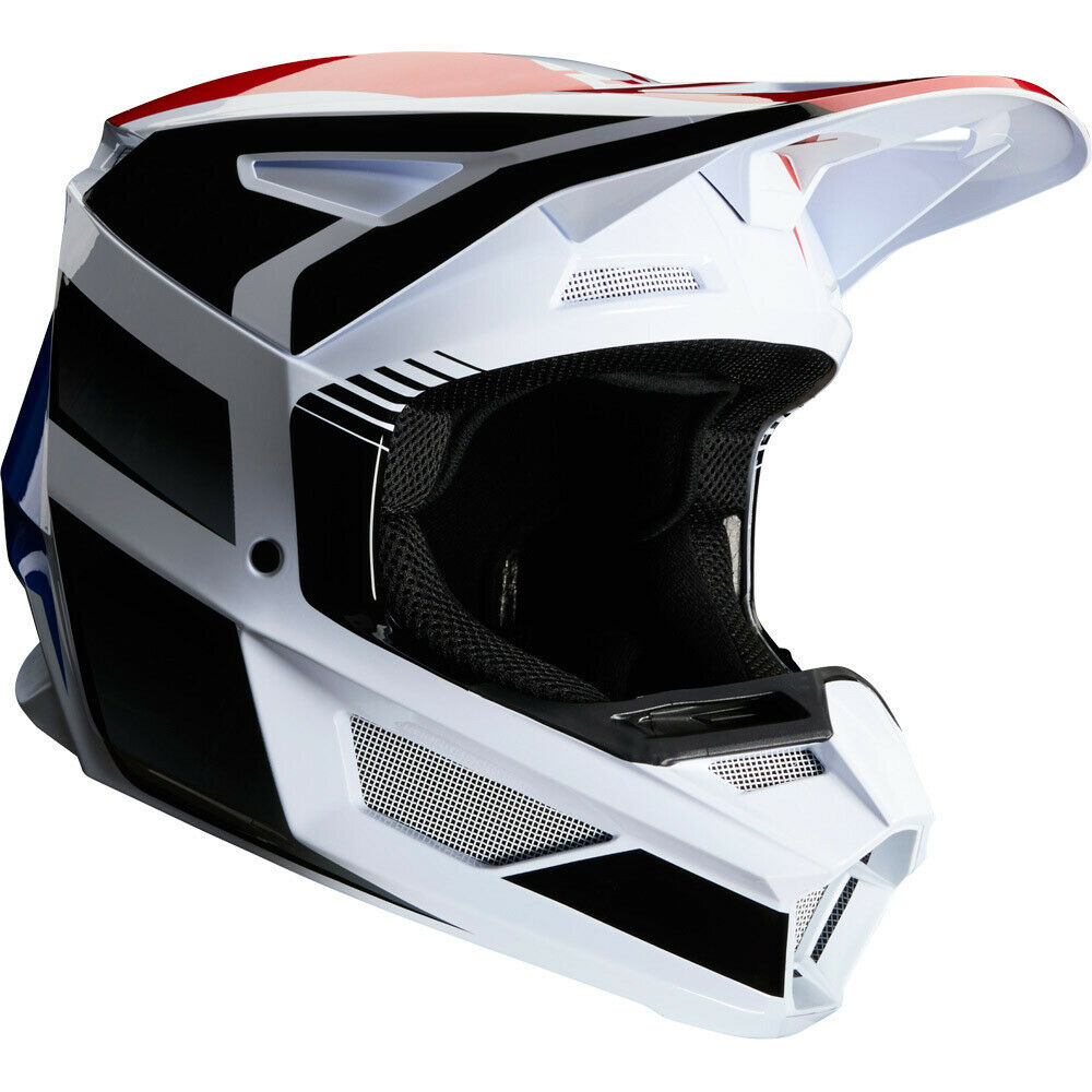 NEW Fox 2020 MX V2 Hayl Blue/Red Dirtbike Motocross Riding Helmet