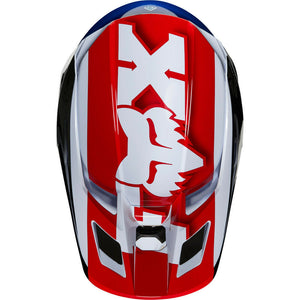 NEW Fox 2020 MX V2 Hayl Blue/Red Dirtbike Motocross Riding Helmet