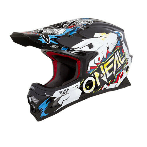 New ONEAL Racing Series 3 Villain White MX Motocross Dirtbike Adult Helmet XXL