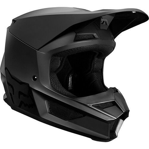 New FOX Racing 2019 V1 MATTE BLACK MX Kids Motocross Motorbike Helmet Dirtbike